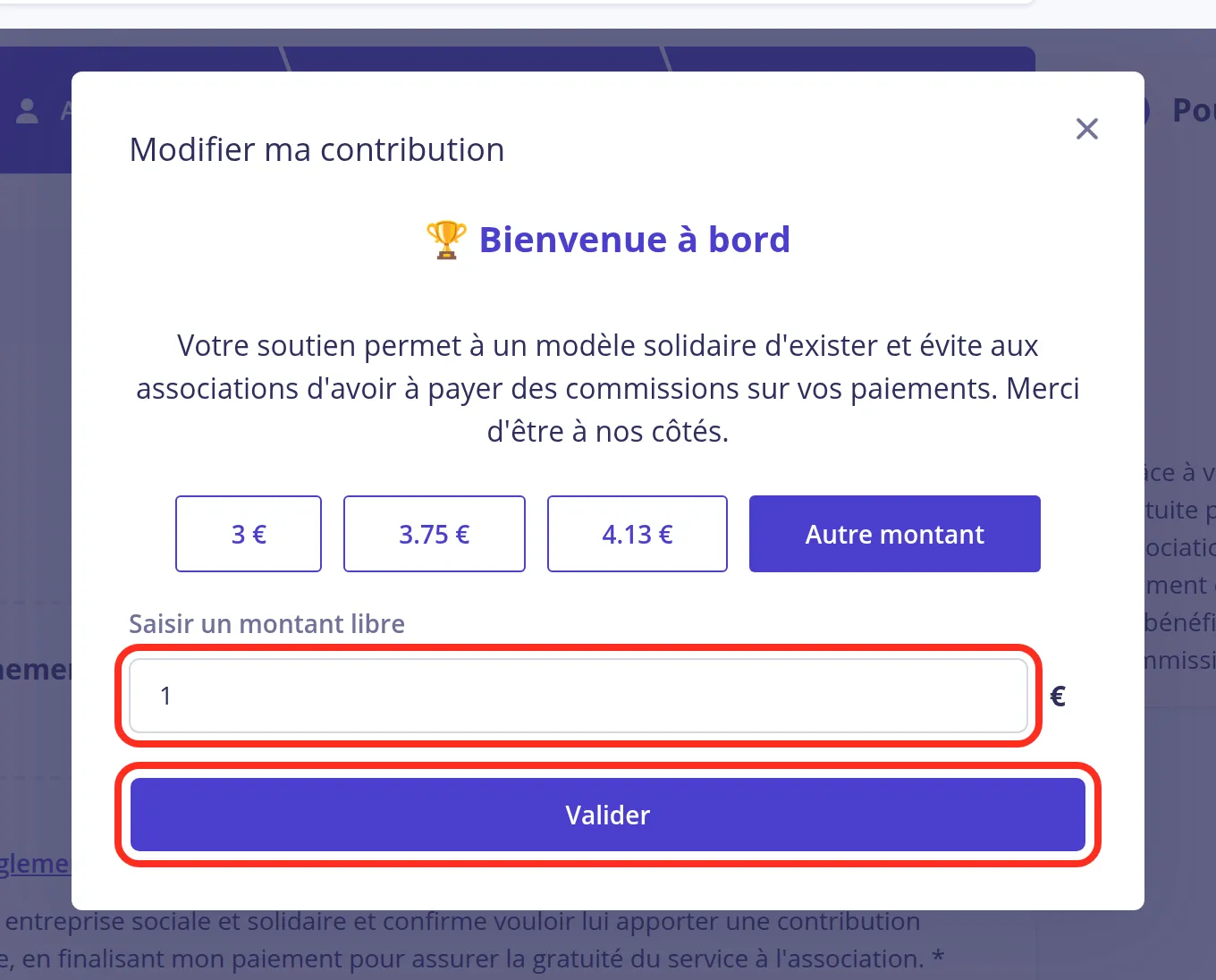 Saisir votre montant