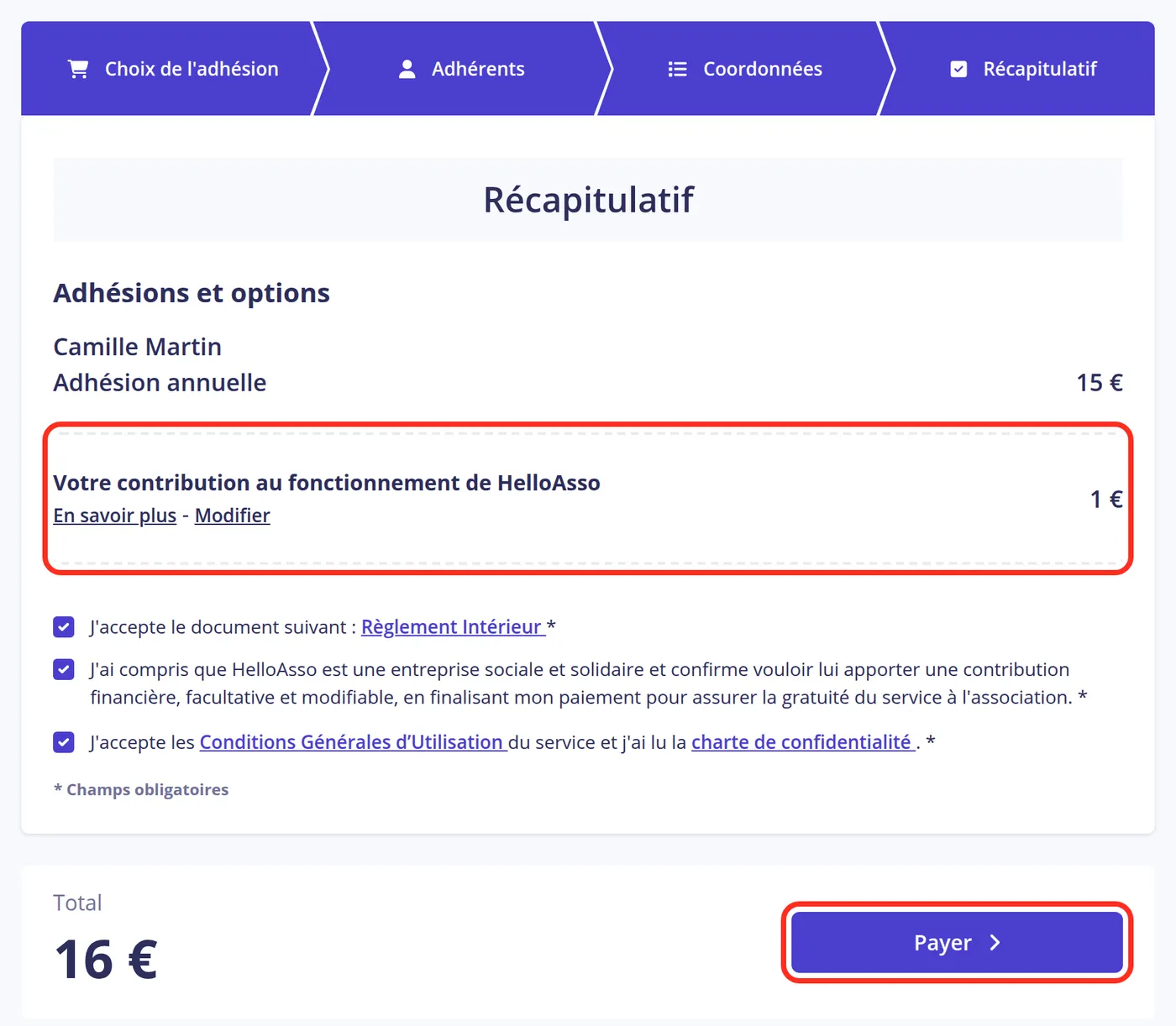 Vérifier et payer