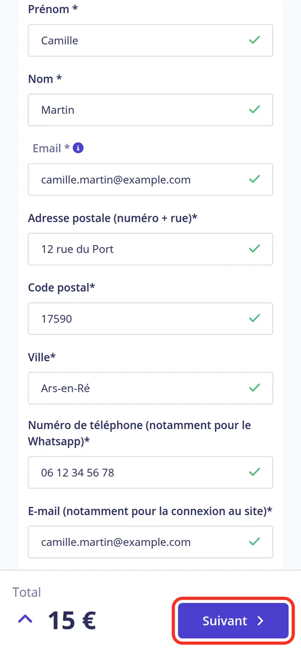 Vos coordonnées