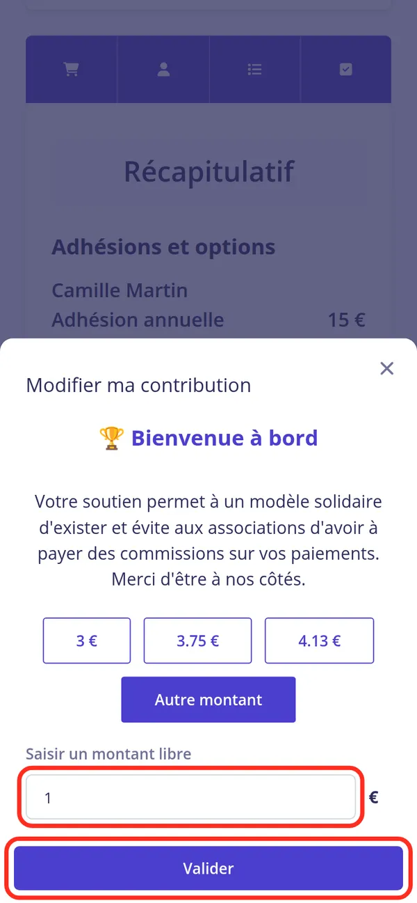 Saisir votre montant