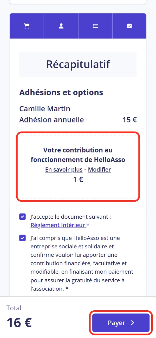 Vérifier et payer